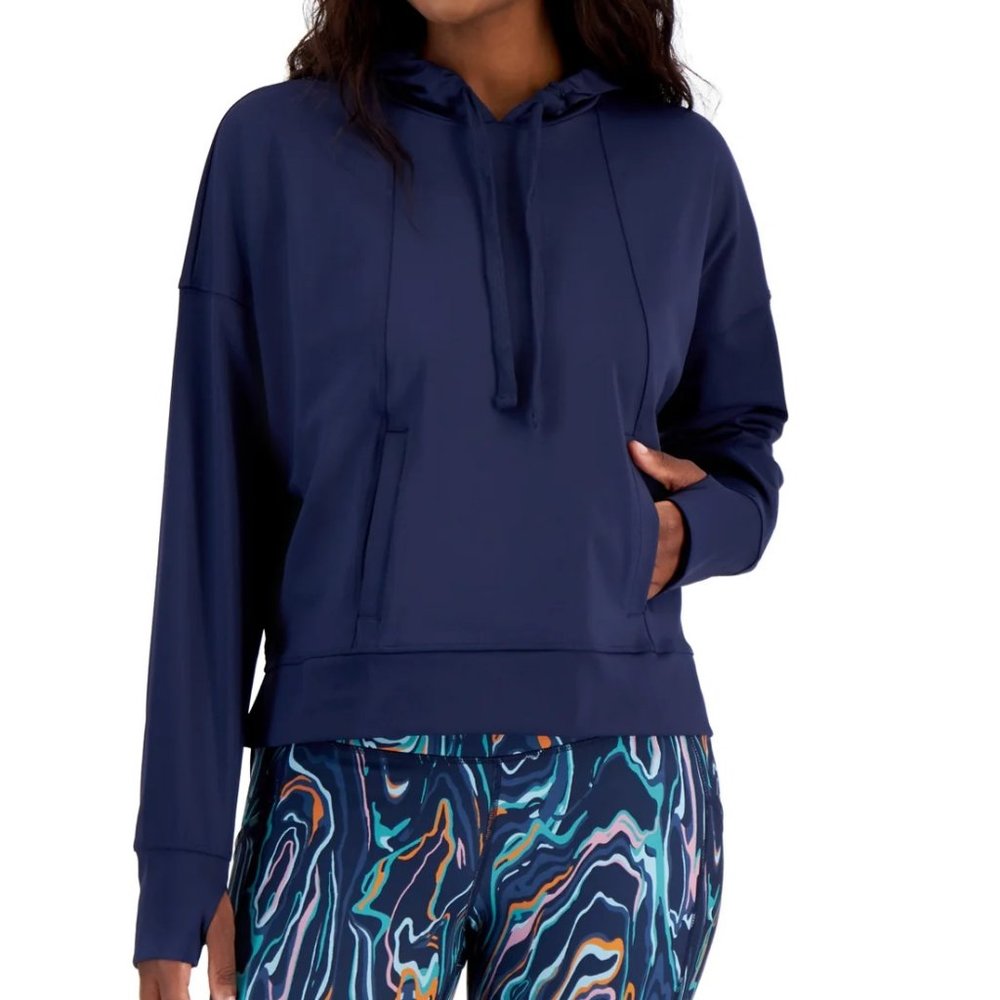 ID Ideology Women's Indigo Sea Hooded Sweatshirt Size Medium
